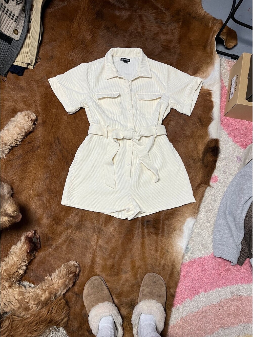 Minkpink White Short Sleeve Romper